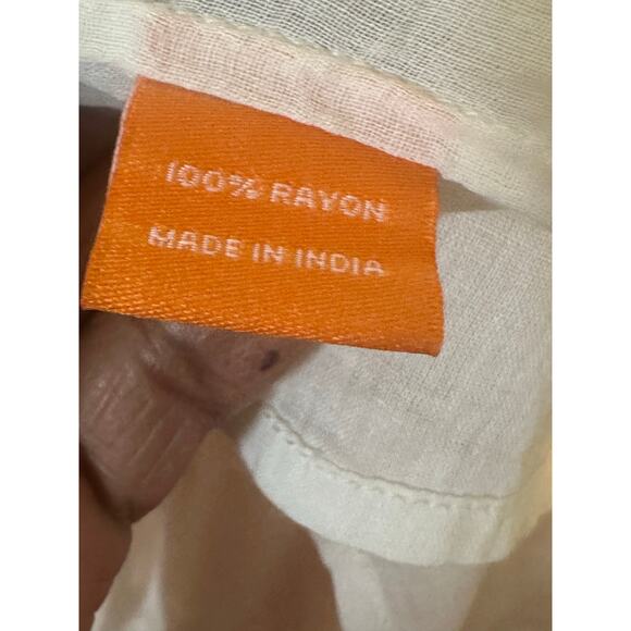 Oliphant Dress Women Size M Algarve Pink Floral Roll Sleeve Tiered Mini Sundress - Picture 8 of 11